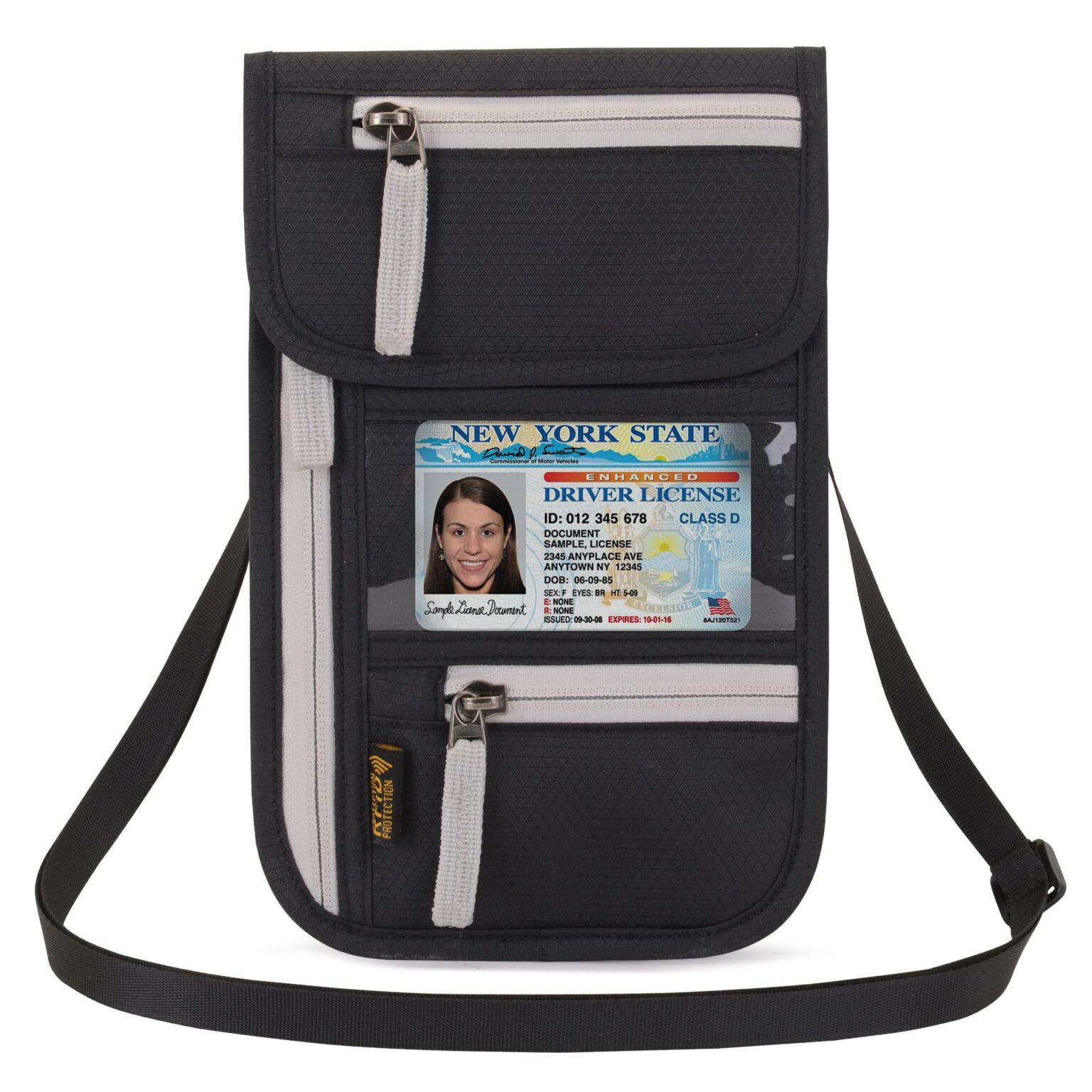 Travel Passport Neck Wallet with RFID Blocking MT0011 meetiyou