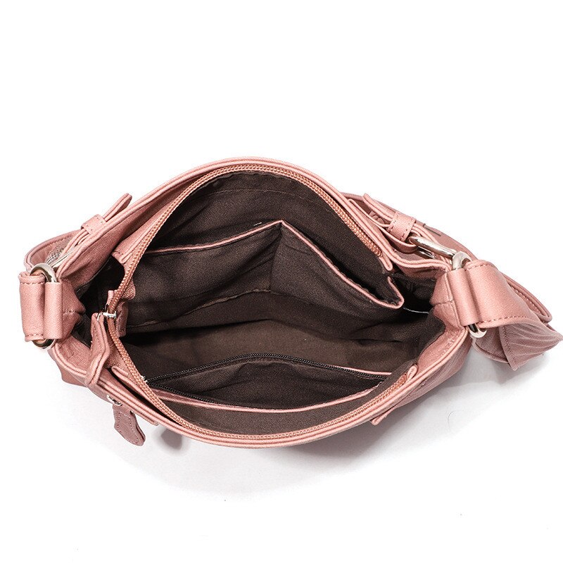 Multi-Pocket Soft Leather Shoulder Purse Bag MT0016