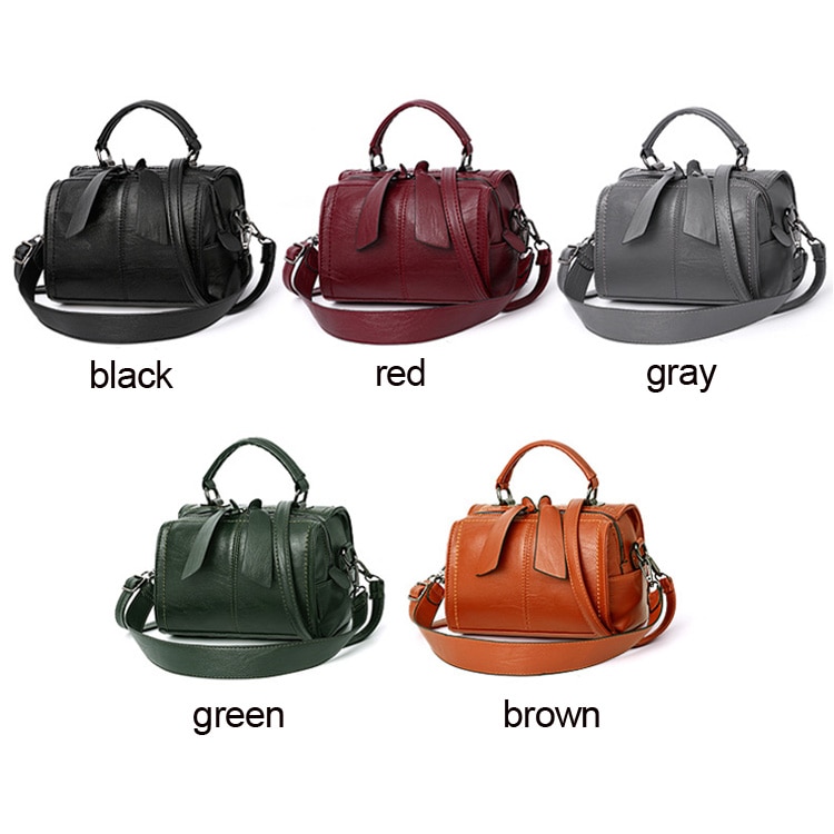 Elegant Boston Handbag Soft Leather Crossbody Bag MT0025