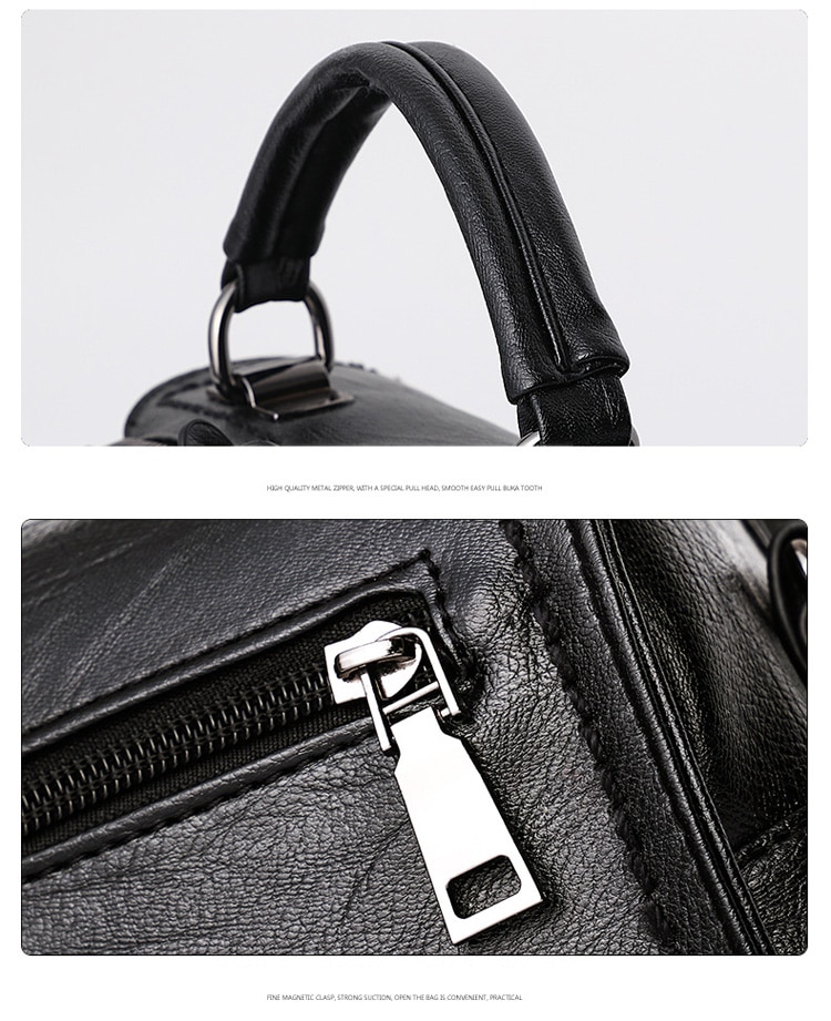 Elegant Boston Handbag Soft Leather Crossbody Bag MT0025