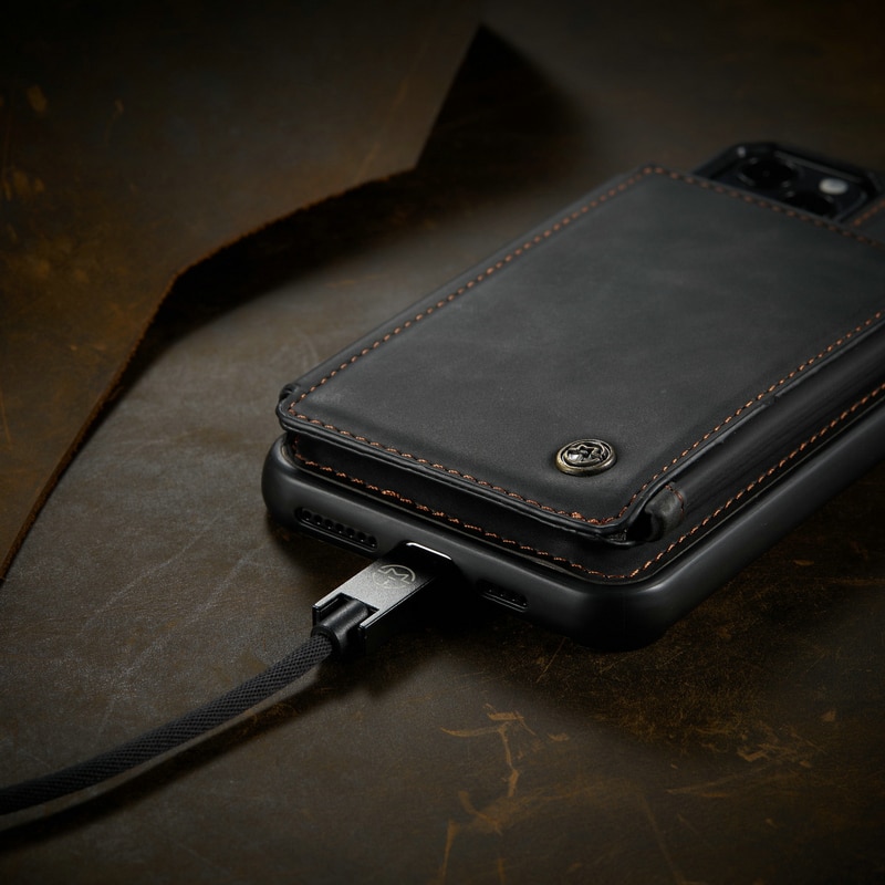 Retro Flip Leather Case with Zipper Wallet For iPhone