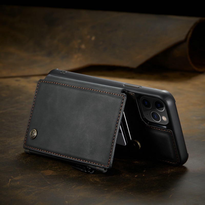 Retro Flip Leather Case with Zipper Wallet For iPhone