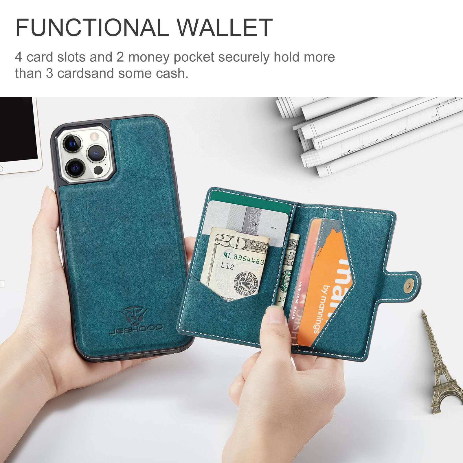 Magnetic Detachable Cardholder Phone Case for iPhone