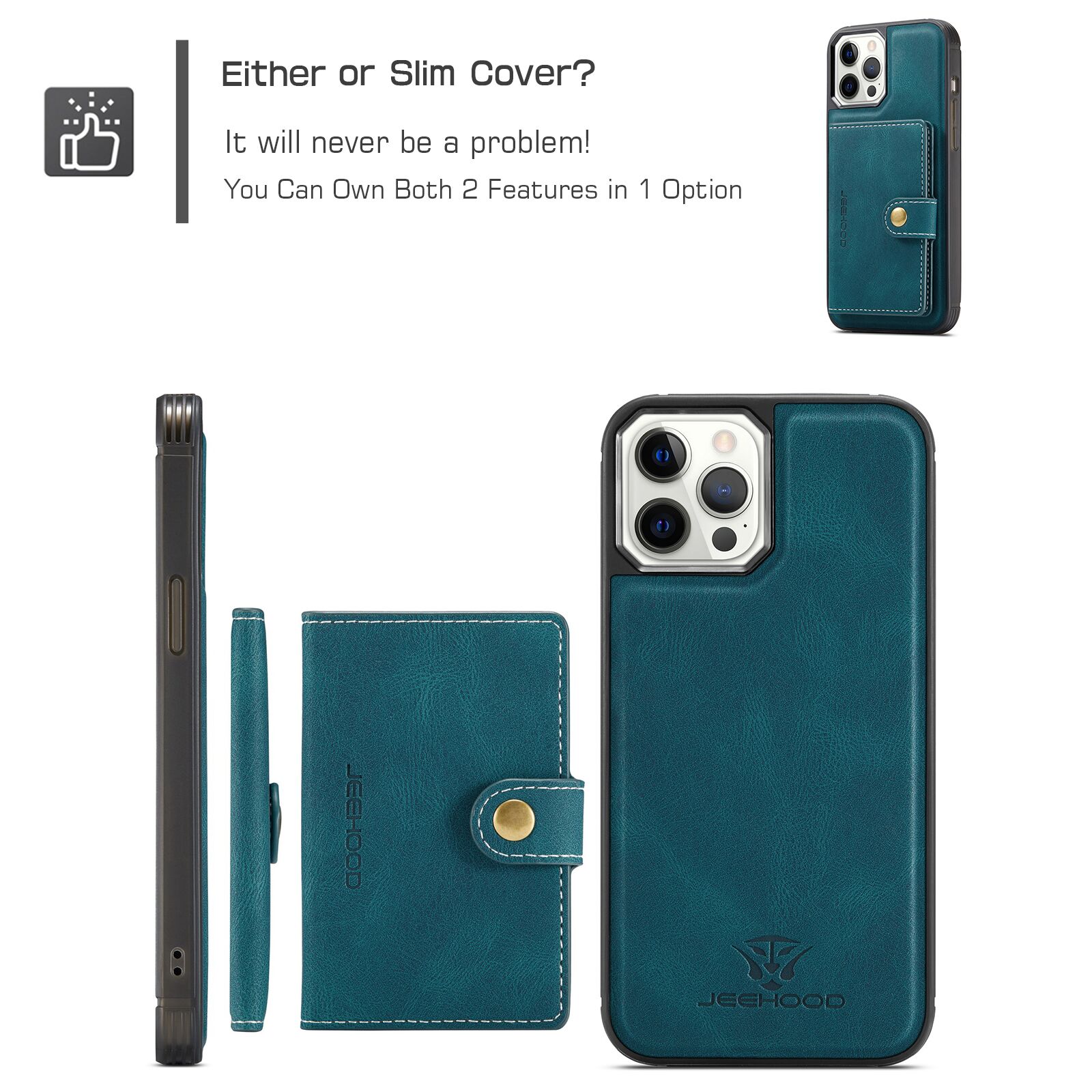 Magnetic Detachable Cardholder Phone Case for iPhone