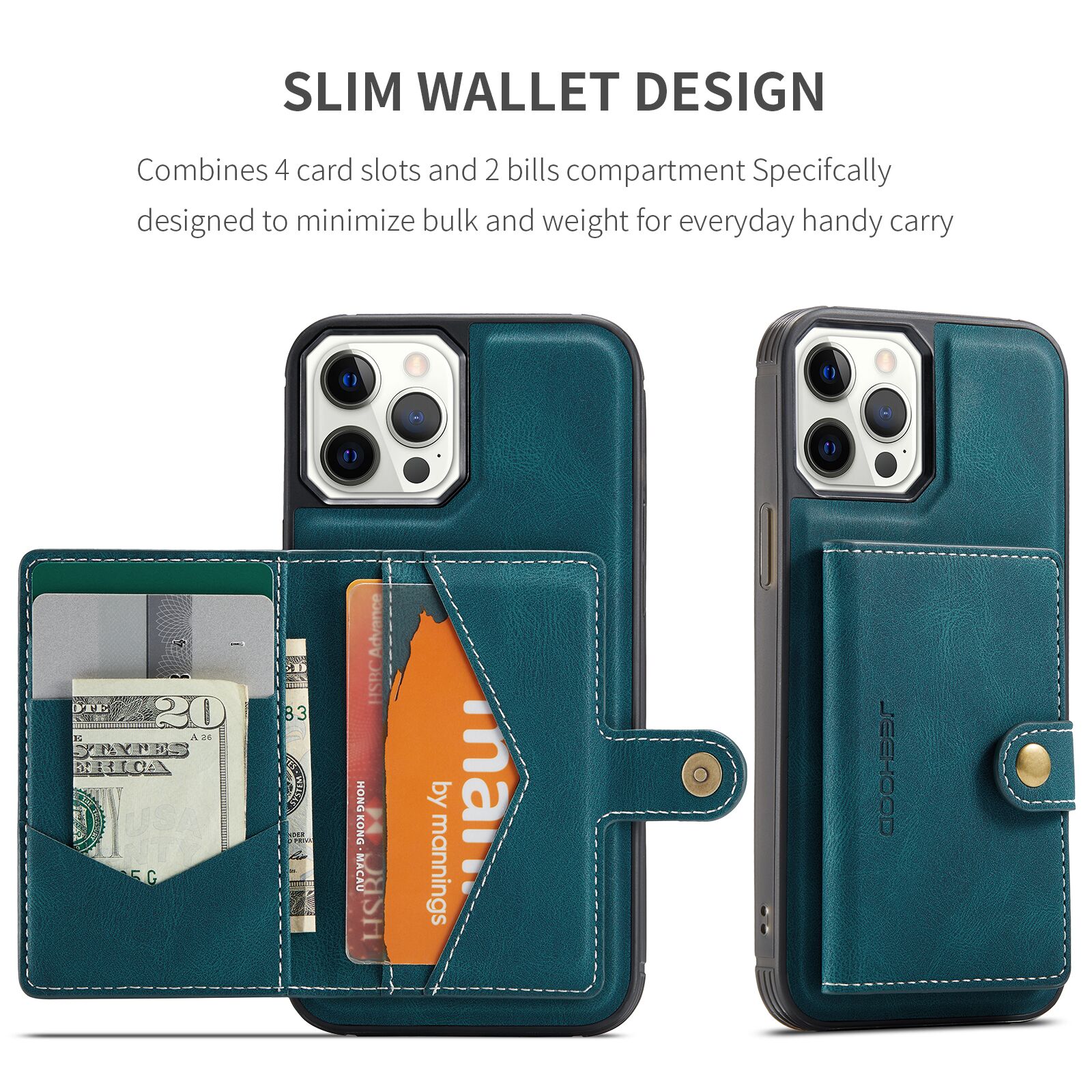 Magnetic Detachable Cardholder Phone Case for iPhone